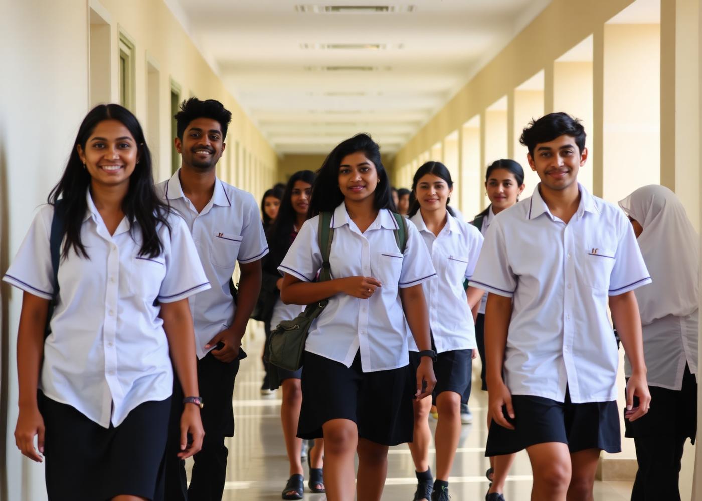 Students of Puttalam Hindu Central College walking through a school corridor — representative image; official campus photography pending.